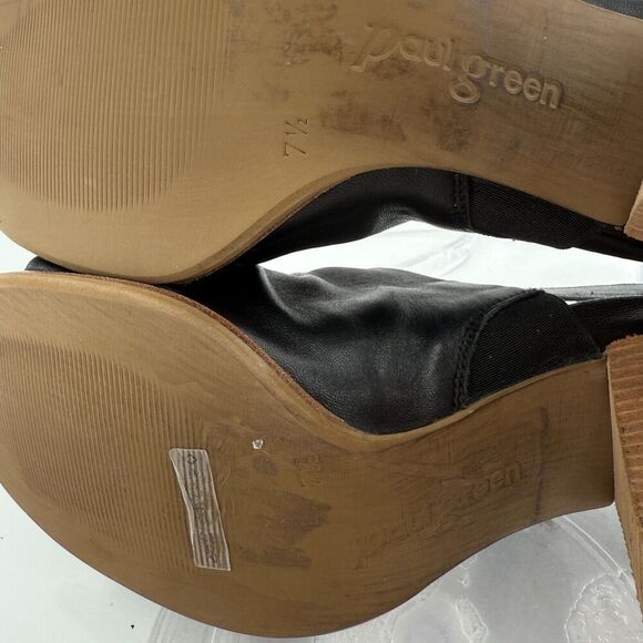 Paul Green Raquel Sandal Womens 10 Black Leather Open Toe Bootie Slingback - Picture 12 of 16